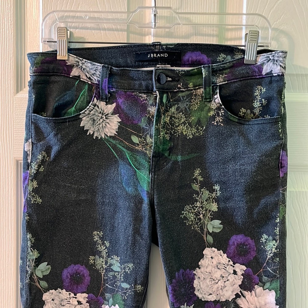 J Brand Forest Floor Floral midrise Skinny Jeans
